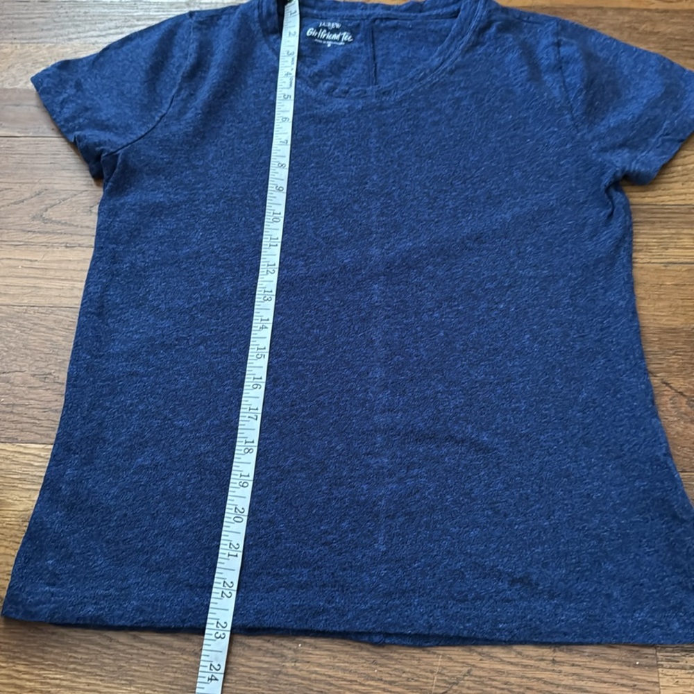 🧢 J. Crew Re-imagined heather indigo blue girlfriend tee. Size S. - Picture 5 of 6